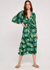 Tropical Leaf Knot Dress, Navy, large