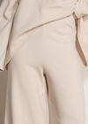 Waffle Jersey Knit Wide-Leg Joggers, Stone, large