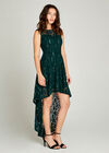 Sequin Lace Party Dress, Green, large