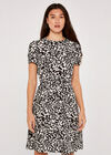 Leaf Silhouette Dress, Black, large