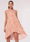 Cheetah Print  Mini Dress, Coral, large