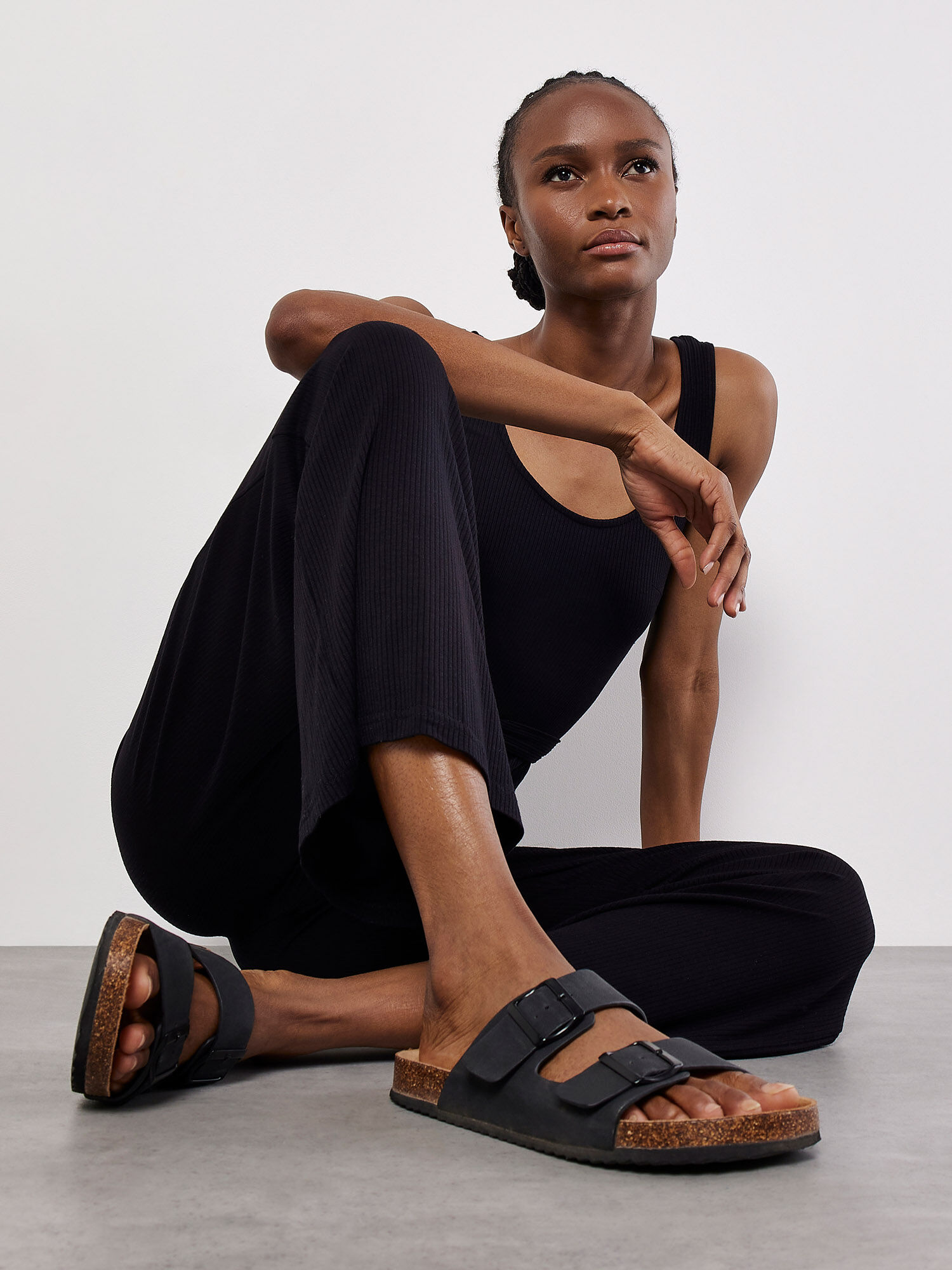 Black flat strappy sandals uk discount
