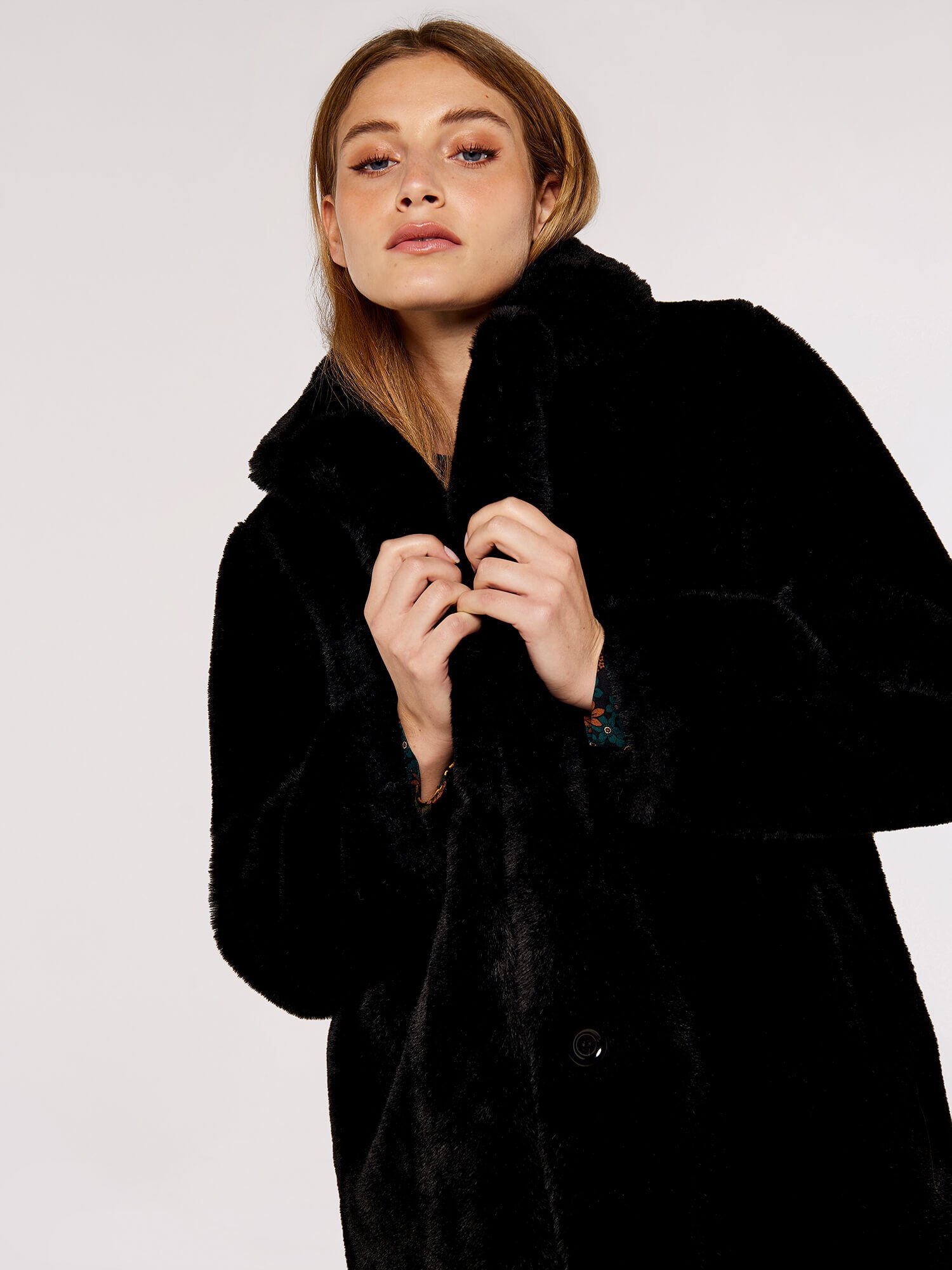 Soft black sales fur coat