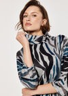 Zebra Soft Touch Cocoon Mini Dress, Teal, large