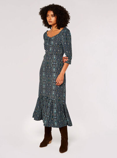 Paisley Print Midi Dress