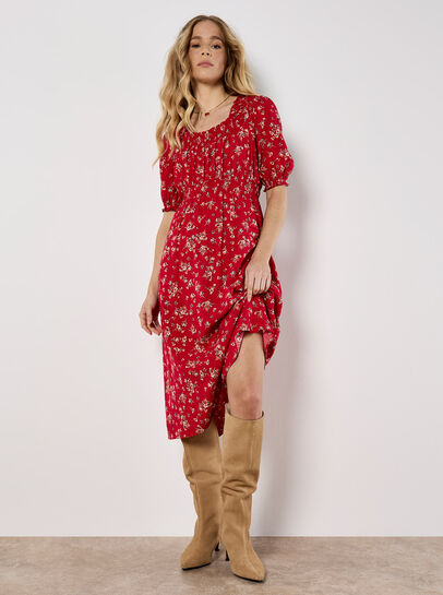 Ditsy Floral Milkmaid Midi Dress
