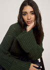 Chunky Knit Roll Neck Jumper, Green, large