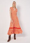 Ditsy Floral Maxi Dress, Orange, large