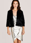 Black Faux Fur Jacket, Black, large