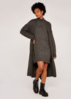 Knitted Long Cardigan, Dark Grey - Charcoal, large