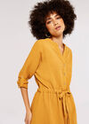 Tetra-Tie Mini Shirt Dress, Mustard, large