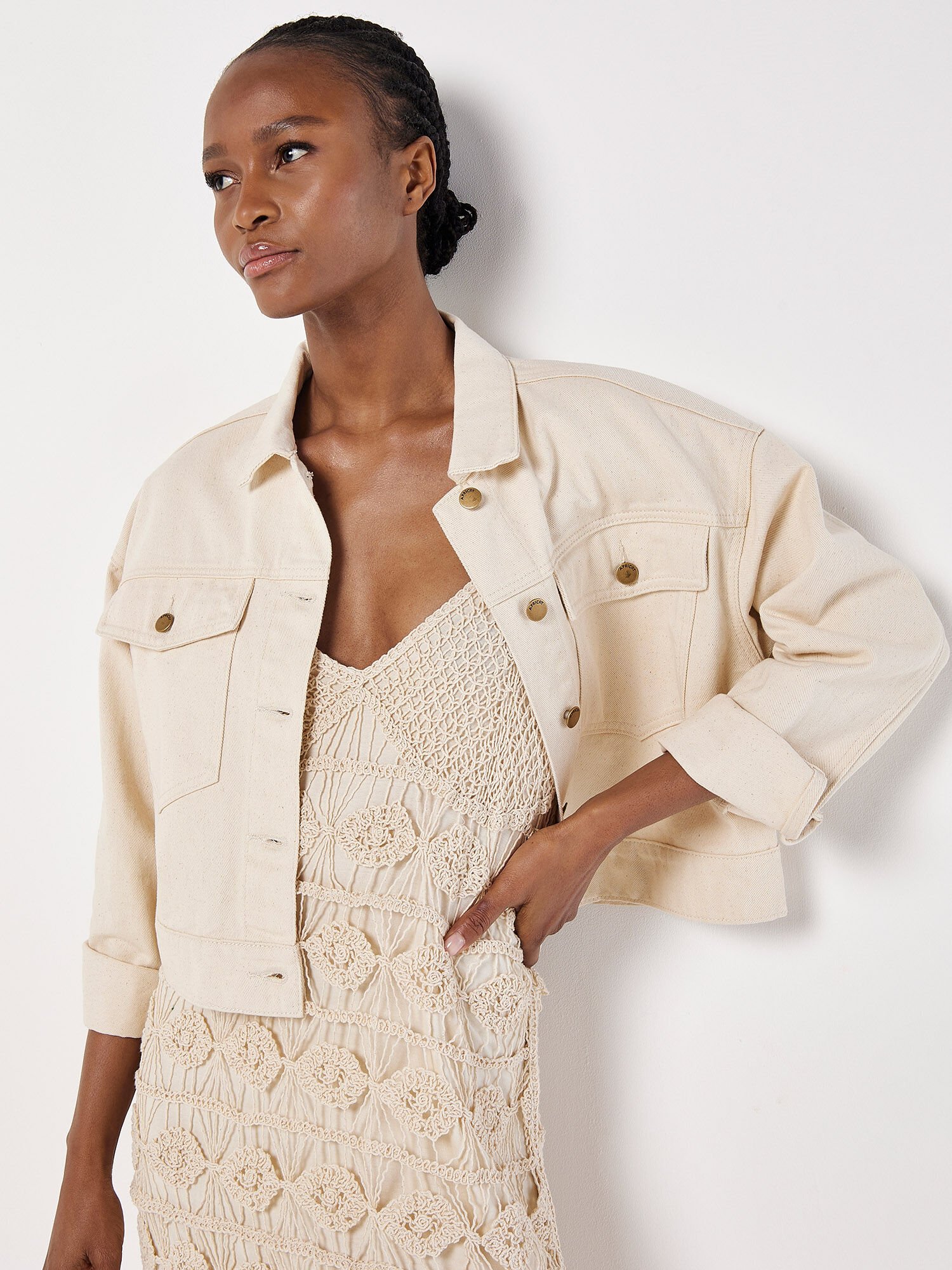 Cream trucker jacket new arrivals