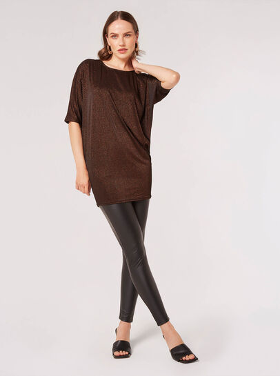 Metallic Stripe Batwing Top