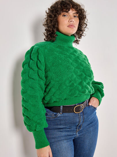 Curve Bubble Knit Roll Neck Jumper