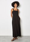Wide-Leg Jersey Jumpsuit, Black, large