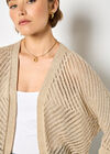 Knitted Open Cardigan, Mustard, large