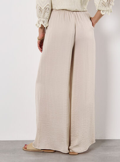 Textured Satin Wide Leg Trousers