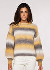 SpaceDye Stripe Fisherman Jumper, Mustard, large