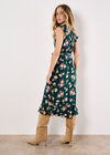 Painterly Floral Midi Dress, Green, large