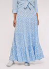 Floral Crepe Tiered Maxi, Blue, large