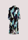 Brushstroke Print Mini Shirt Dress, Blue, large