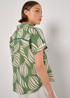 Linen Blend Shell Print Shirt, Green, large