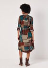 Patchwork Paisley Shirt Mini Dress, Rust, large