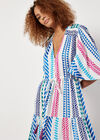 Geo Stripe Tiered Maxi Dress, Cream, large