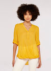 Slub Shimmer Twist Top, Yellow, large