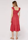 Linen Midi Dress, Pink, large