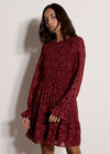 Paisley Chiffon Mini Dress, Burgundy, large