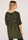 Leopard And Zebra Batwing Top, Khaki, large