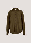 Oversized Waffle Knit Shirt, Khaki, large