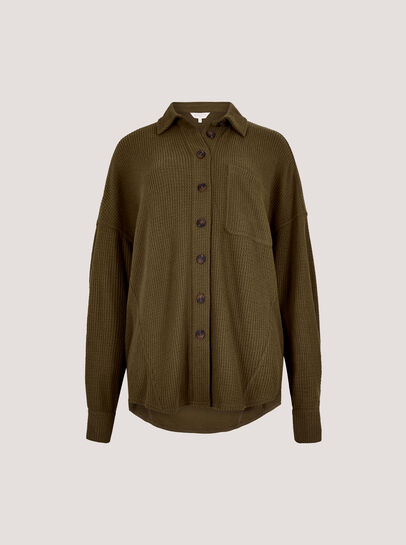 Oversized Waffle Knit Shirt