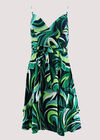 Swirl Ruffle Cami Dress, Green, large