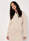 Fine Knit Cable Jumper, Stone, large