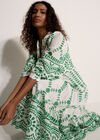 Floral Broderie Anglaise Midi Dress, Green, large