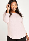 Marl Round Hem Top+, Pink, large