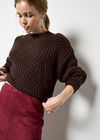 Split Front Suede Pencil Skirt, Burgundy, large