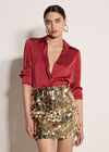 Multi Sequin A-Line Mini Skirt, Stone, large
