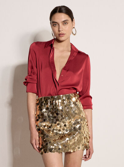 Multi Sequin A-Line Mini Skirt
