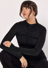 Ruched Stretch Top, Black, large