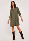 Shirt Swing Dress, Khaki, large