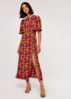 Floral Midi Dress, Orange, large