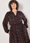 Curve Painterly Paisley Midi Dress, Black, large