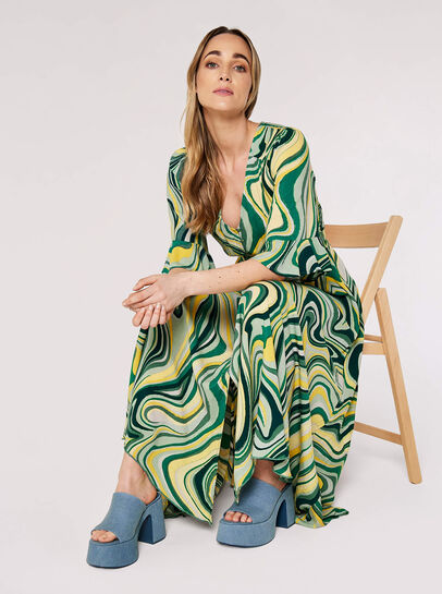 Retro Swirl Maxi Dress