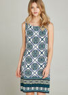 Positano Tile Print Shift Dress, Blue, large