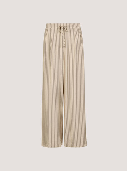 Pinstripe Wide-Leg Trousers