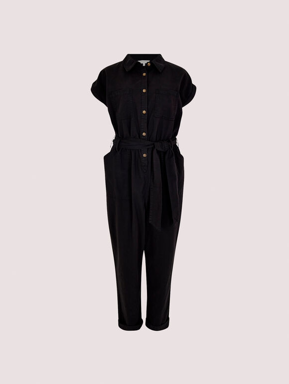 Cotton Blend Boilersuit, Black, large