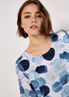 Paint Circles Oversized Tunic Top, Navy, large